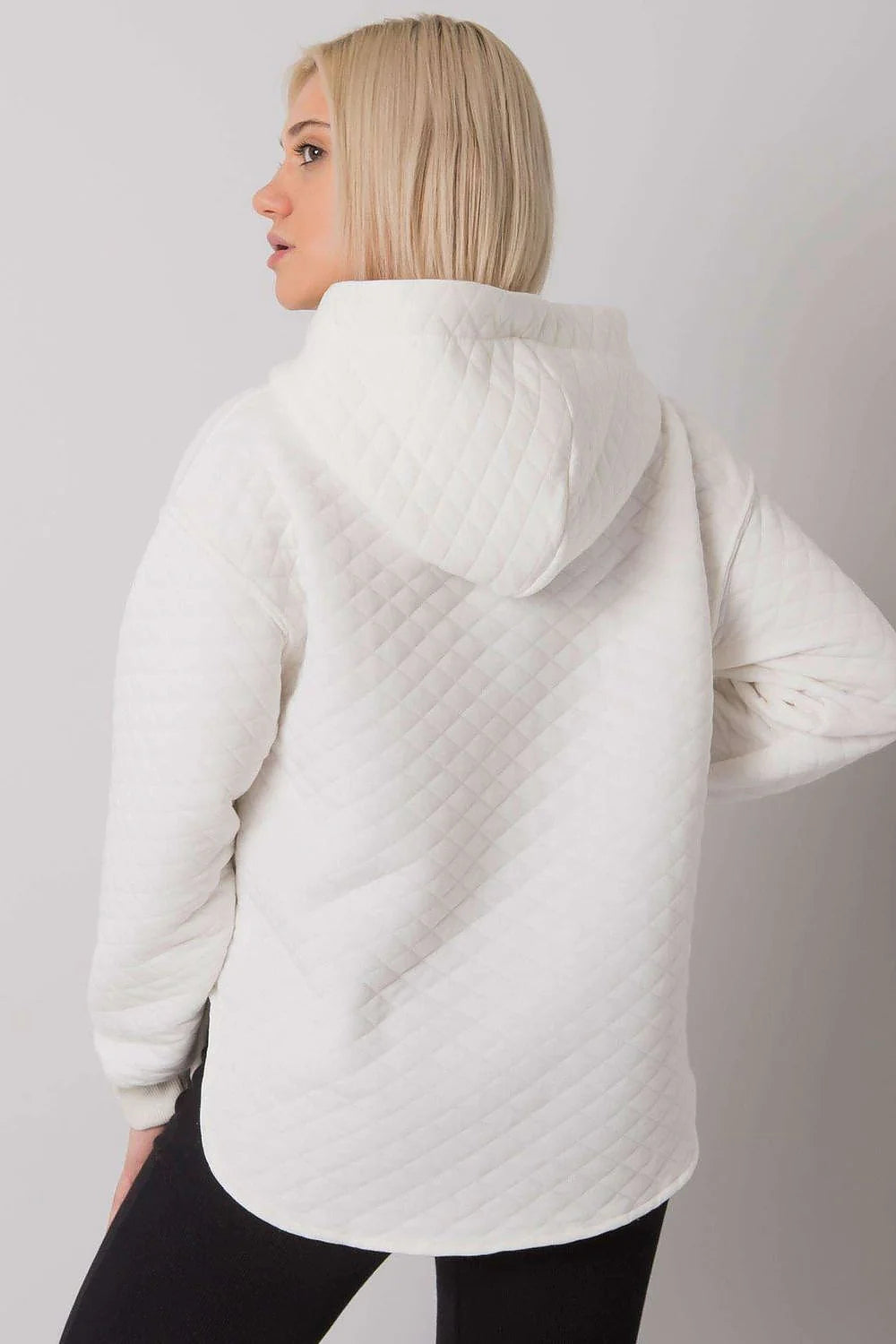 Sweat à capuche matelassé coton vert kaki style décontracté confort chic pour femmes urbaines