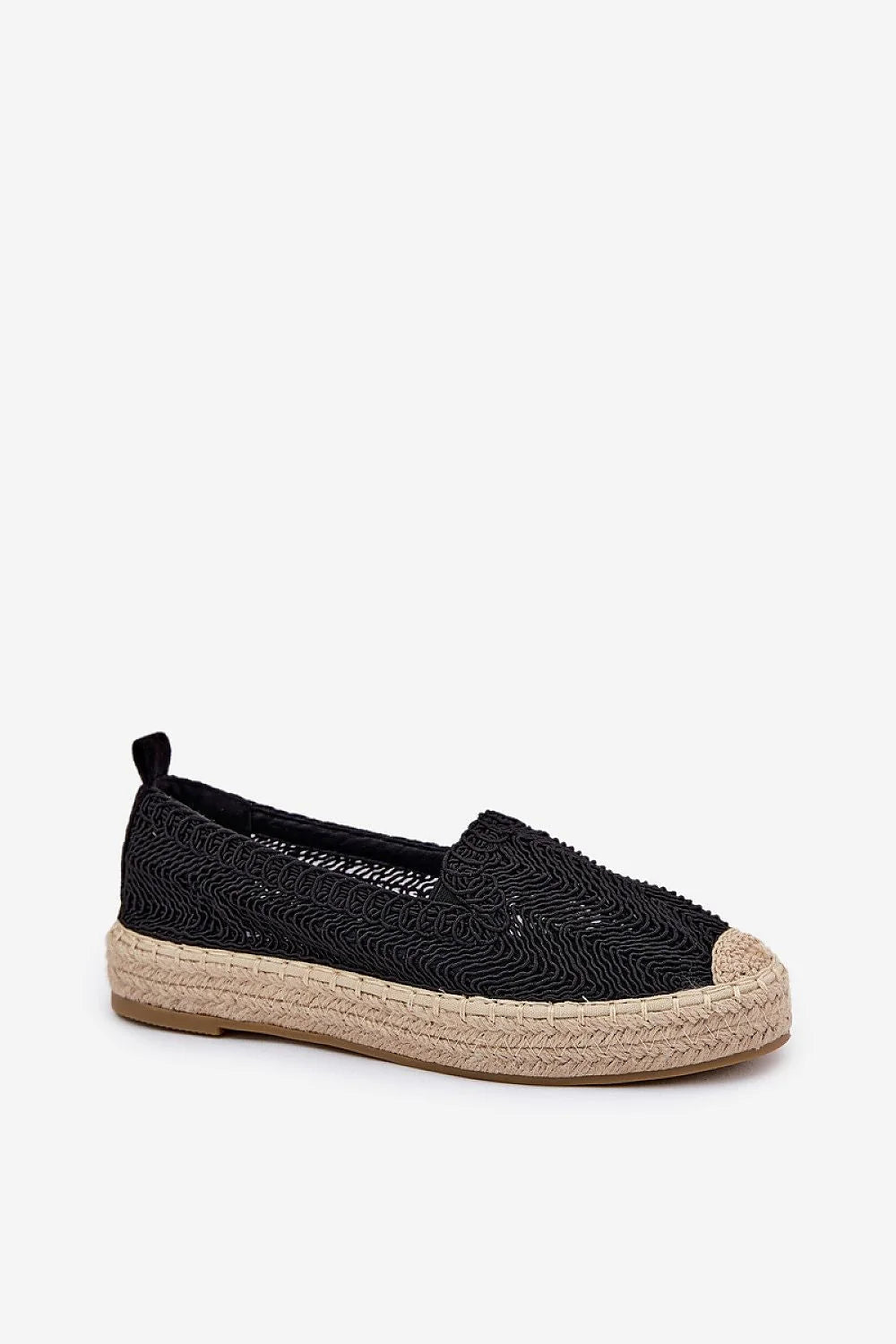 Espadrille Vinceza pour femme été 2023 textile noir jute corde bout arrondi design élégant style intemporel confort respirable