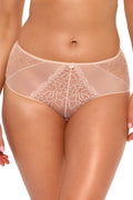 Culottes Gaia élégance féminine dentelle nude maille semi-transparente taille haute femmes confort occasion spéciale lingerie