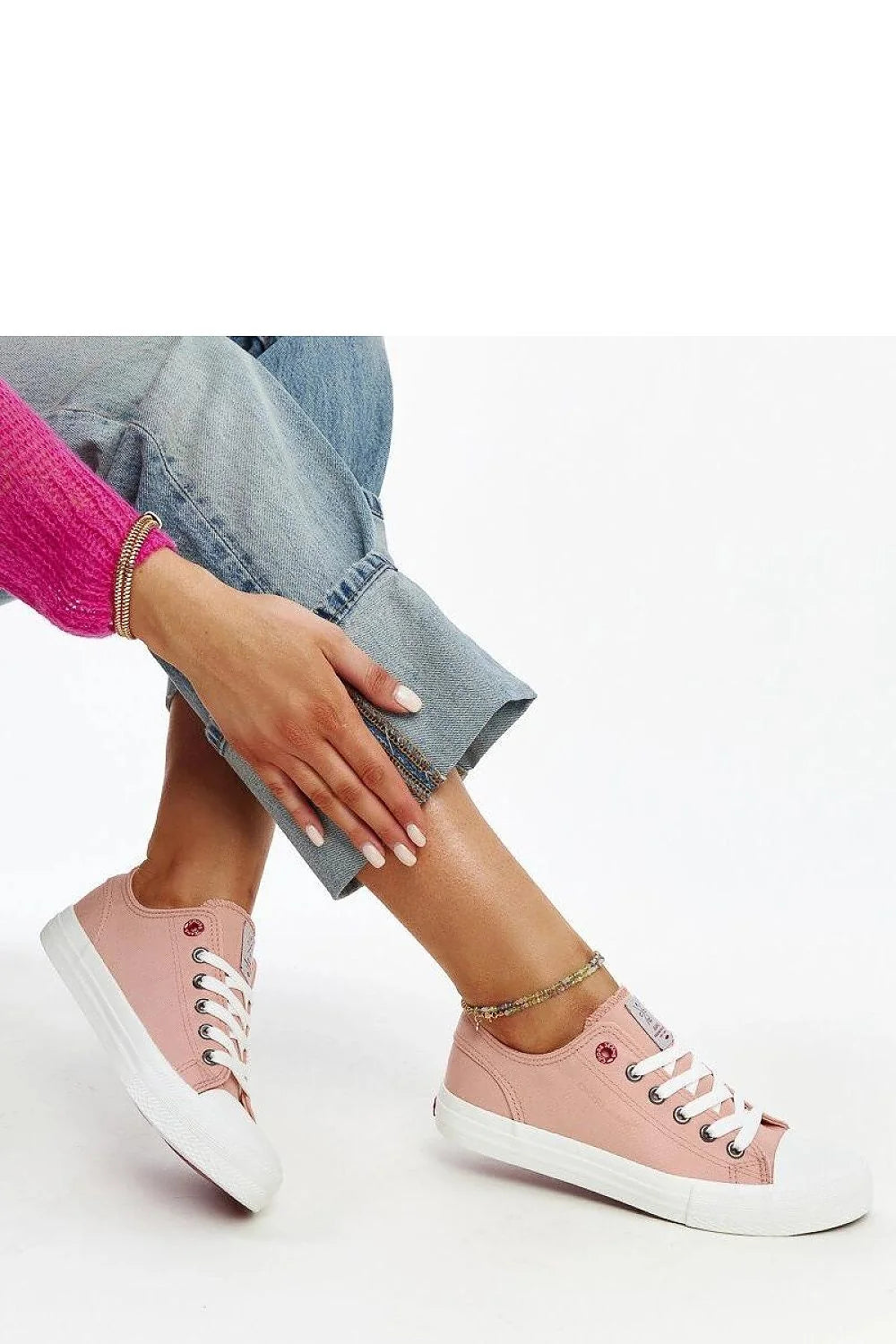 Sneakers basses pour femmes style décontracté rose pastel logo latéral et languette Adidas CROSS JEANS Baskets Solea