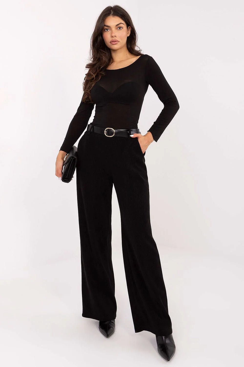 chemisier longsleeve ajusté silhouette femme noir maille fine semitransparent col bateau manches longues extensible doux cachemire viscose nylon élasthanne