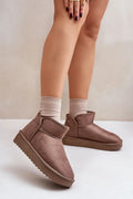 Bottes de neige Step in style en daim marron taupe pour femme, style moderne, confortable, semelle caoutchouc robuste, bottines hiver élégantes