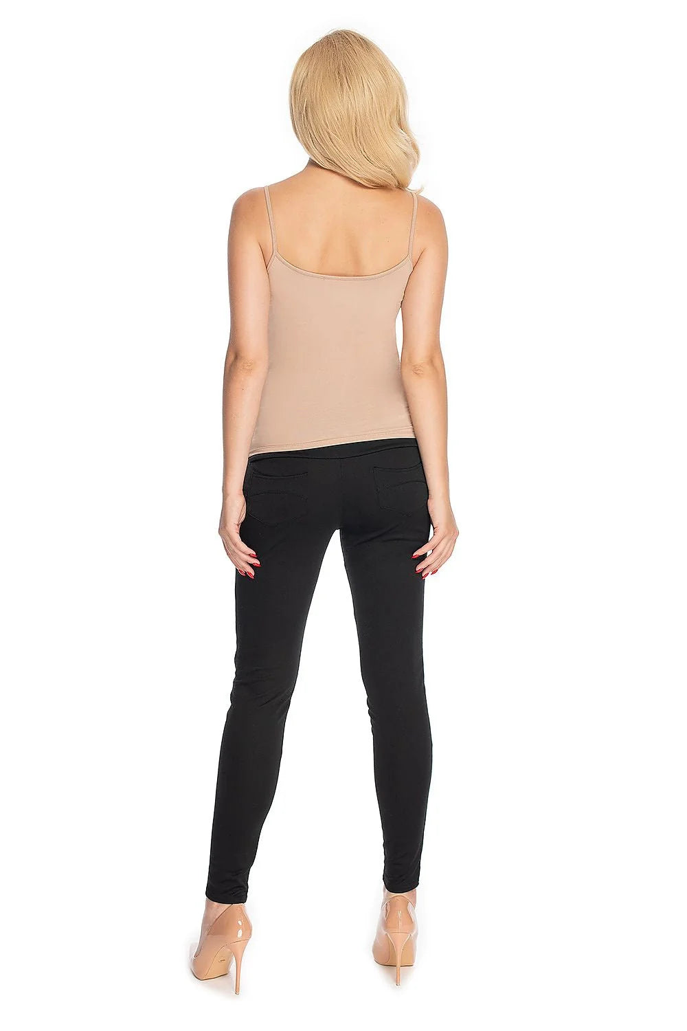 Pantalon de maternité noir extensible skinny confortable pour grossesse élégante et quotidienne femme moderne
