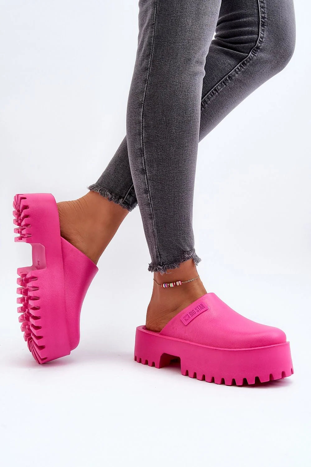 Mules femmes design audacieux couleur vif rose vif polyvalence plage ville travail Big Star