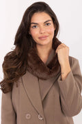 snood col fausse fourrure marron chocolat tubulaire pelucheux court moelleux doux chaud confortable élégant luxueux polyester tailleunique