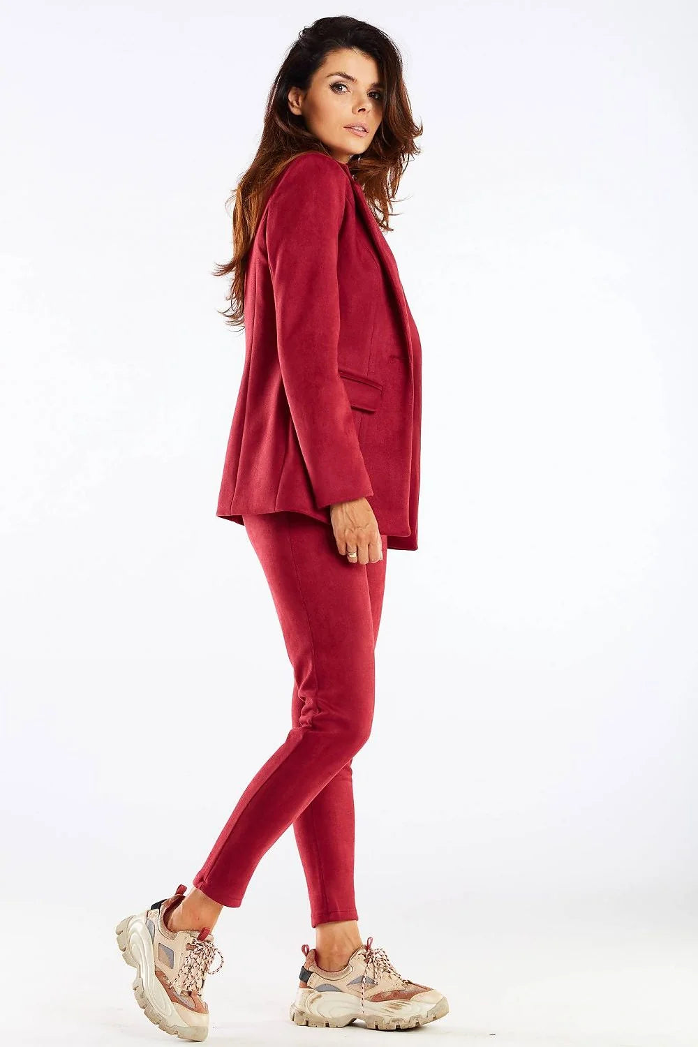 Pantalon cigarette femme taille haute élasthanne noir élégant professionnel pour silhouette moderne et sophistiquée