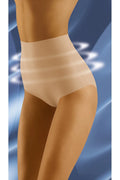 culotte gainante Wolbar taille haute sans coutures microfibre stretch effet sculptant ventre plat maintien renforcé lisse invisible beige confort