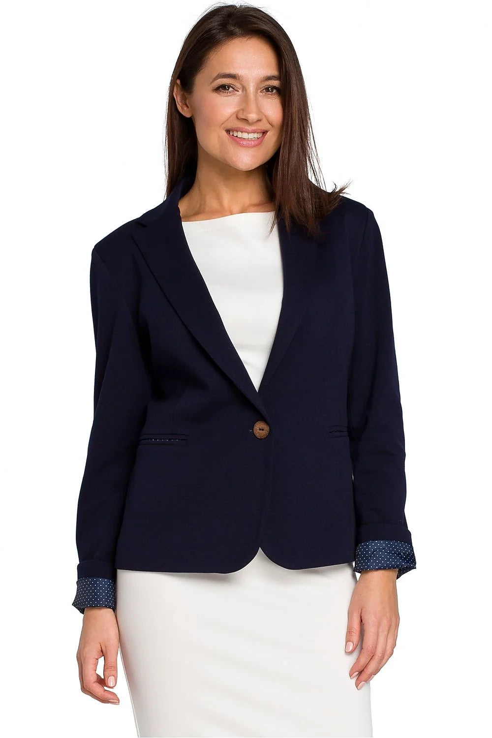 Blazer femme Stylove maille douce cintre pois polyvalent élégant taille ajustable Polyester Coton professionnel occasion