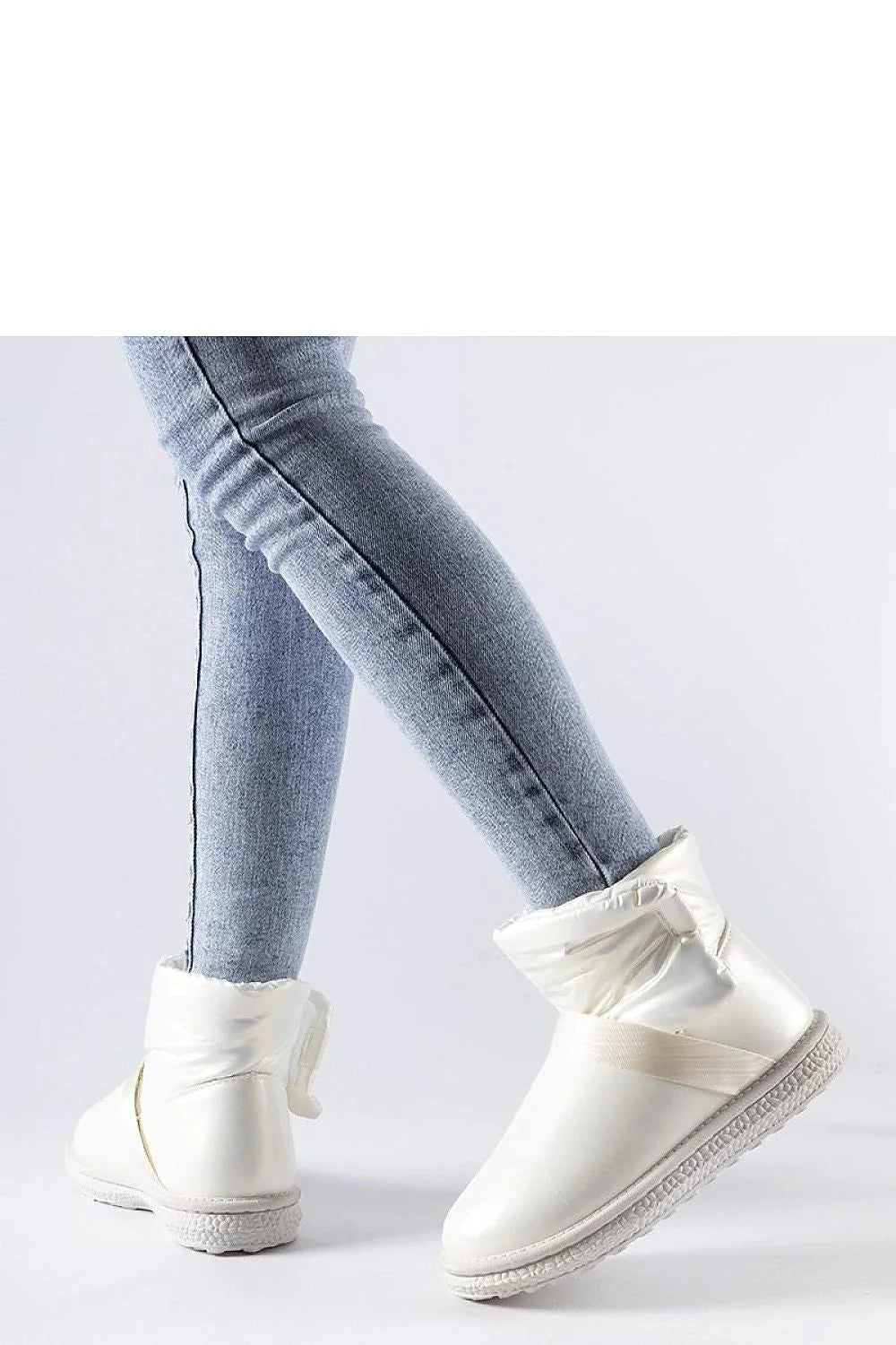 Bottes de neige pour femmes court mollet blanc design épuré style urbain confortable fermeture à languette isolation doublure rembourrée