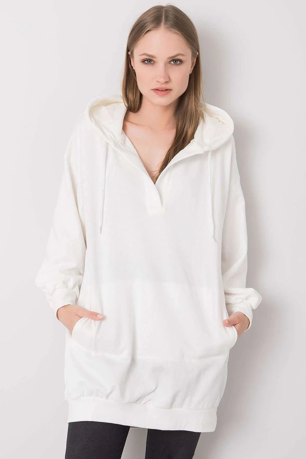 Sweatshirt à capuche pour femme moderne oversize couleur rose néon coton polyester poche kangourou style décontracté occasions multiples