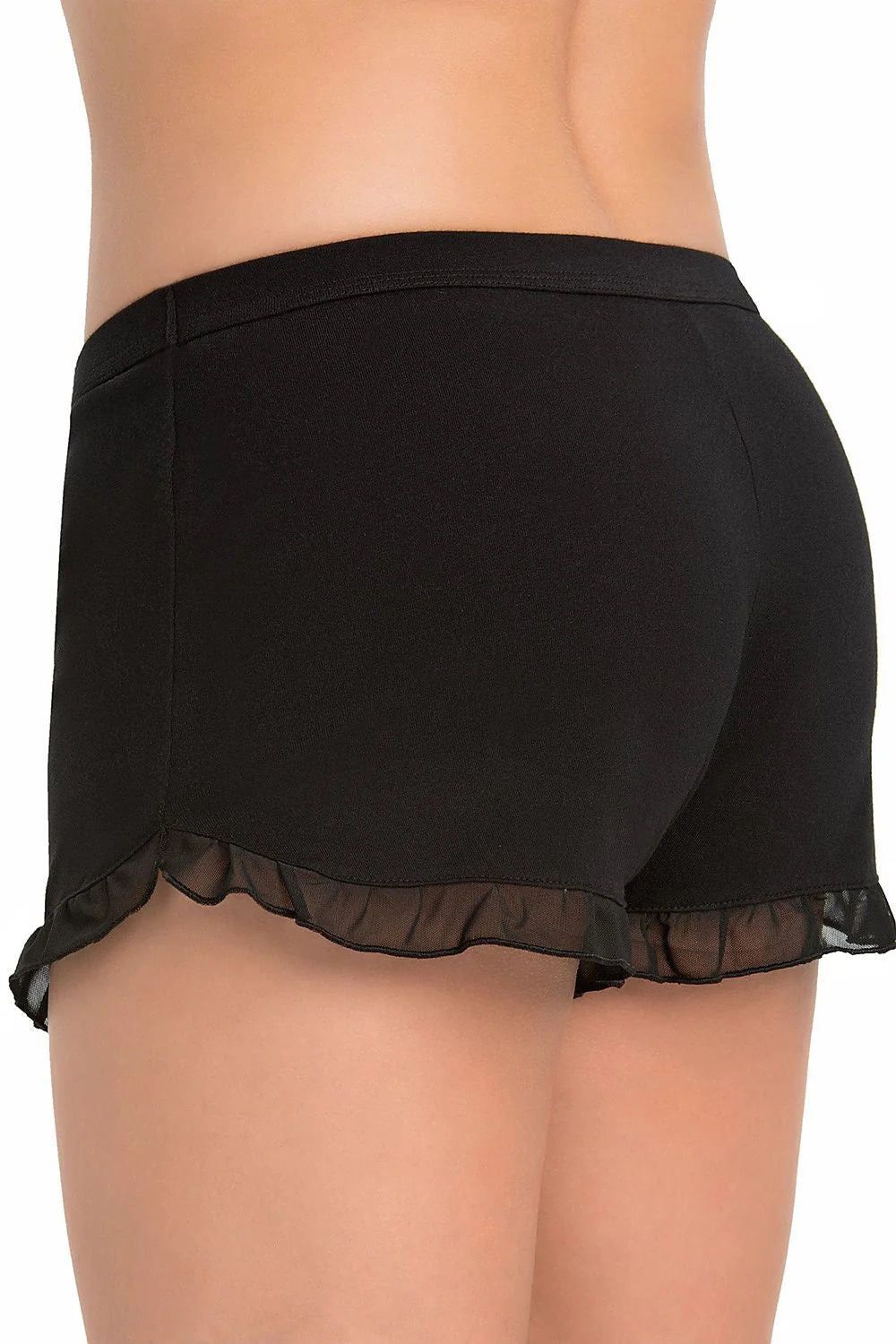 Ensemble de nuit féminin élégant composé d'un débardeur et d'un short noir en viscose coupe confort style décontracté