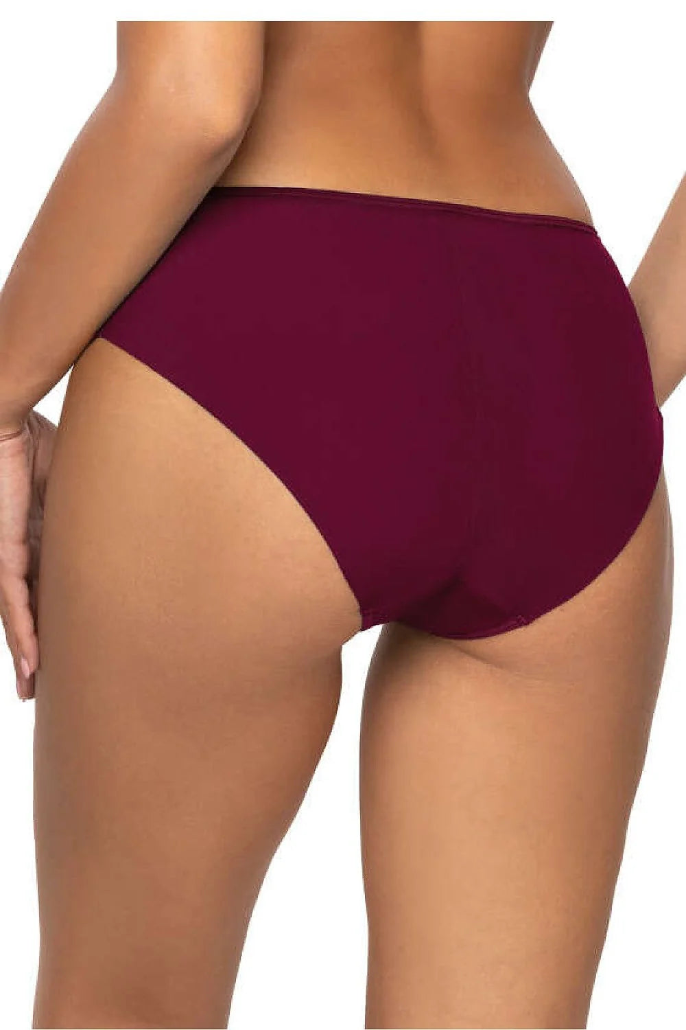 Culotte féminine élégante en tulle dentelle romaine couleur bordeaux taille basse ajustable culotte lingerie confortable femme