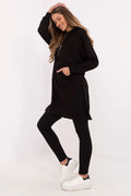 Ensemble femme casual confortable moderne longue capuche manches longues tissu doux élégant sportswear quotidien assorti leggings