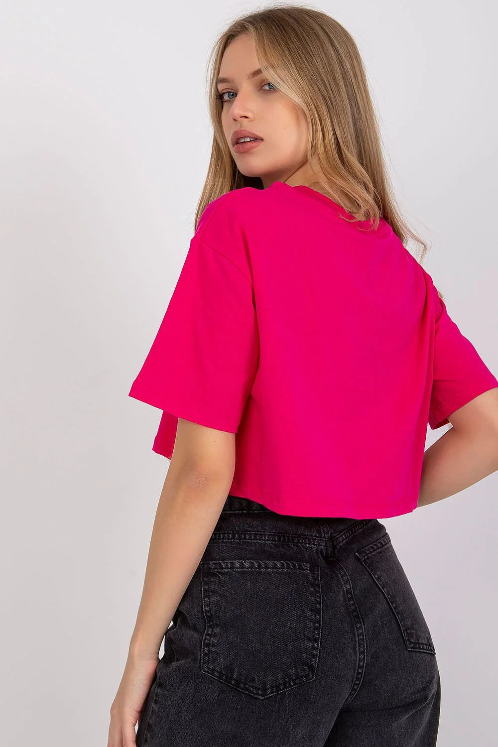 T-shirt crop blanc femme mode élégant tendance coton 90% élasthanne 10% coupe ample manches courtes