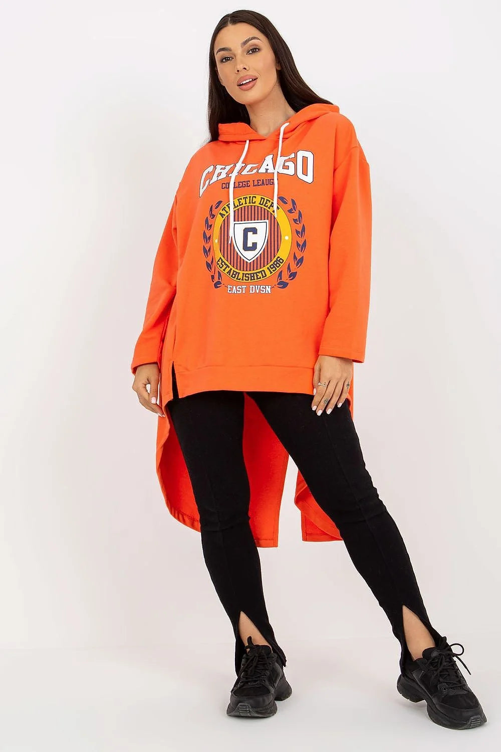 Sweatshirt pour femme Fancy rose pâle oversize capuche manches longues graphic print