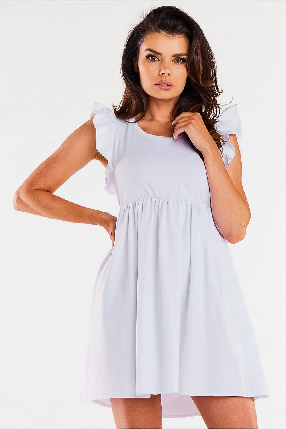Robe de jour moderne élégante Infinite You coton lycra manches volants taille haute femme été