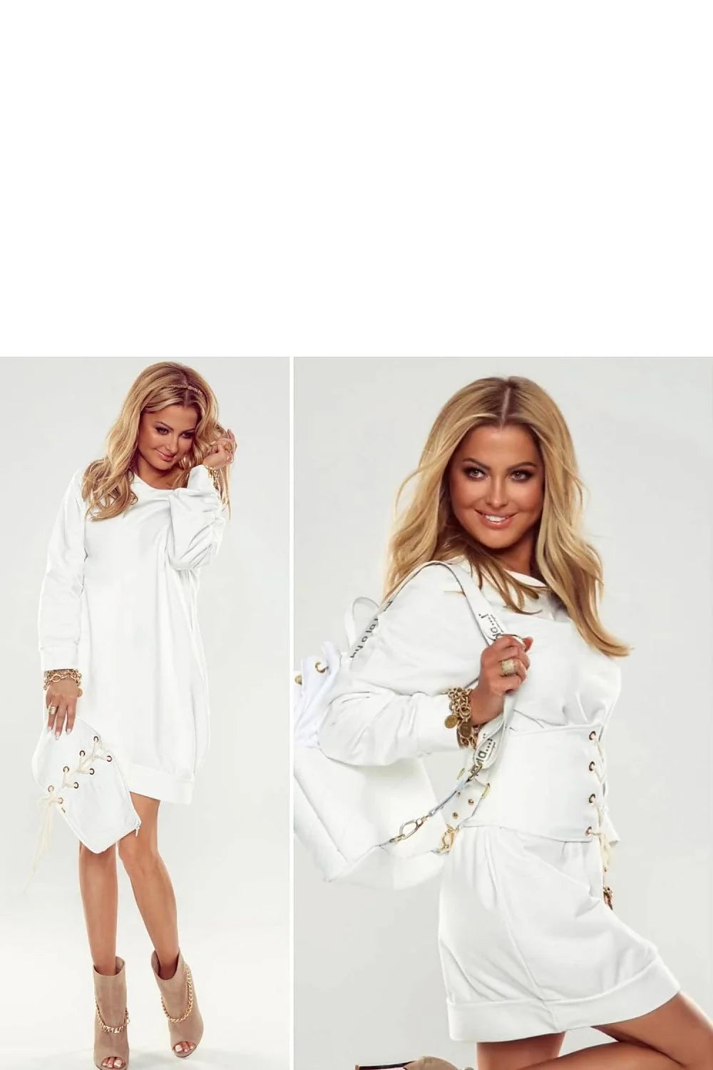 Robe noire design moderne élégante coupe mini encolure asymétrique ceinture corset manches longues poignets resserrés taille marquée femme 100 % coton confortable polyvalente intemporelle