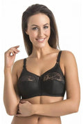 Soutien-gorge féminin sans armature noir dentelle floral confortable ajustable bonnets pleins