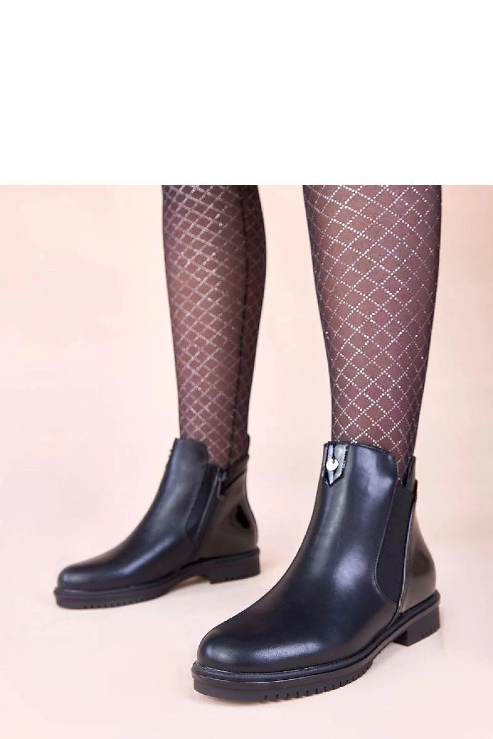 bottines chelsea femme cheville cuir synthétique noir verni empiècement élastique latéral fermeture zippée talon bas carré semelle crantée doublure thermique