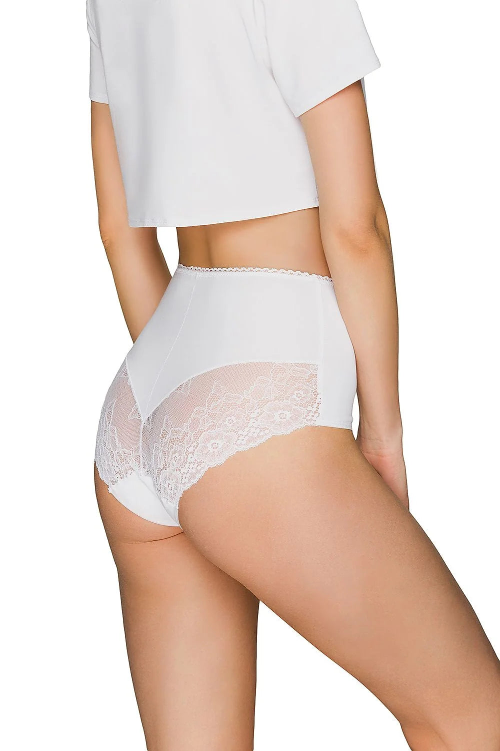 Culottes Babell taille haute dentelle fantaisie coton élasthanne beige nude féminine élégance intemporelle confort optimal