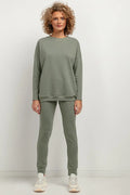 Pantalon survêtement Tessita maille douce coupe ajustée élastique taille poignets jambes coton 70% polyester 30% certifié OEKO-TEX Standard 100