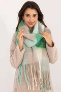 Châle AT en polyester classique à carreaux pour femme, doux et épais avec franges élégantes, accessoire hiver idéal, longueur 217 cm