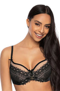 Soutien-gorge élégant en dentelle noire Marion Soft Mat féminin ajustable détails luxueux