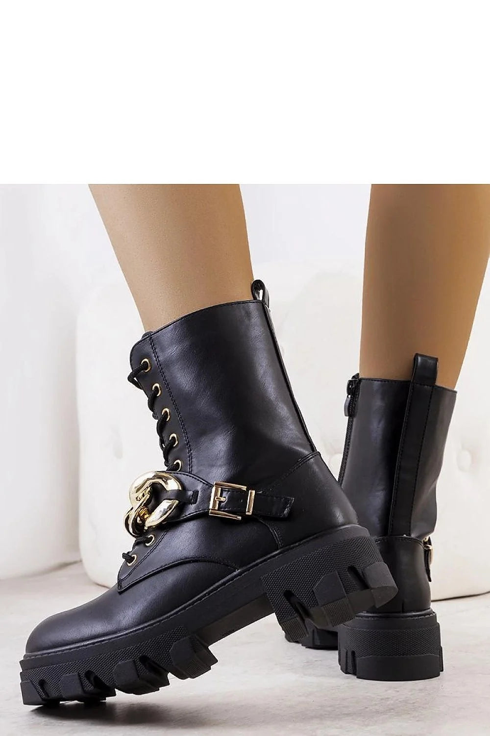 Bottes pour femmes design combat chic audacieux style moderne manches longues semelle caoutchouc robuste