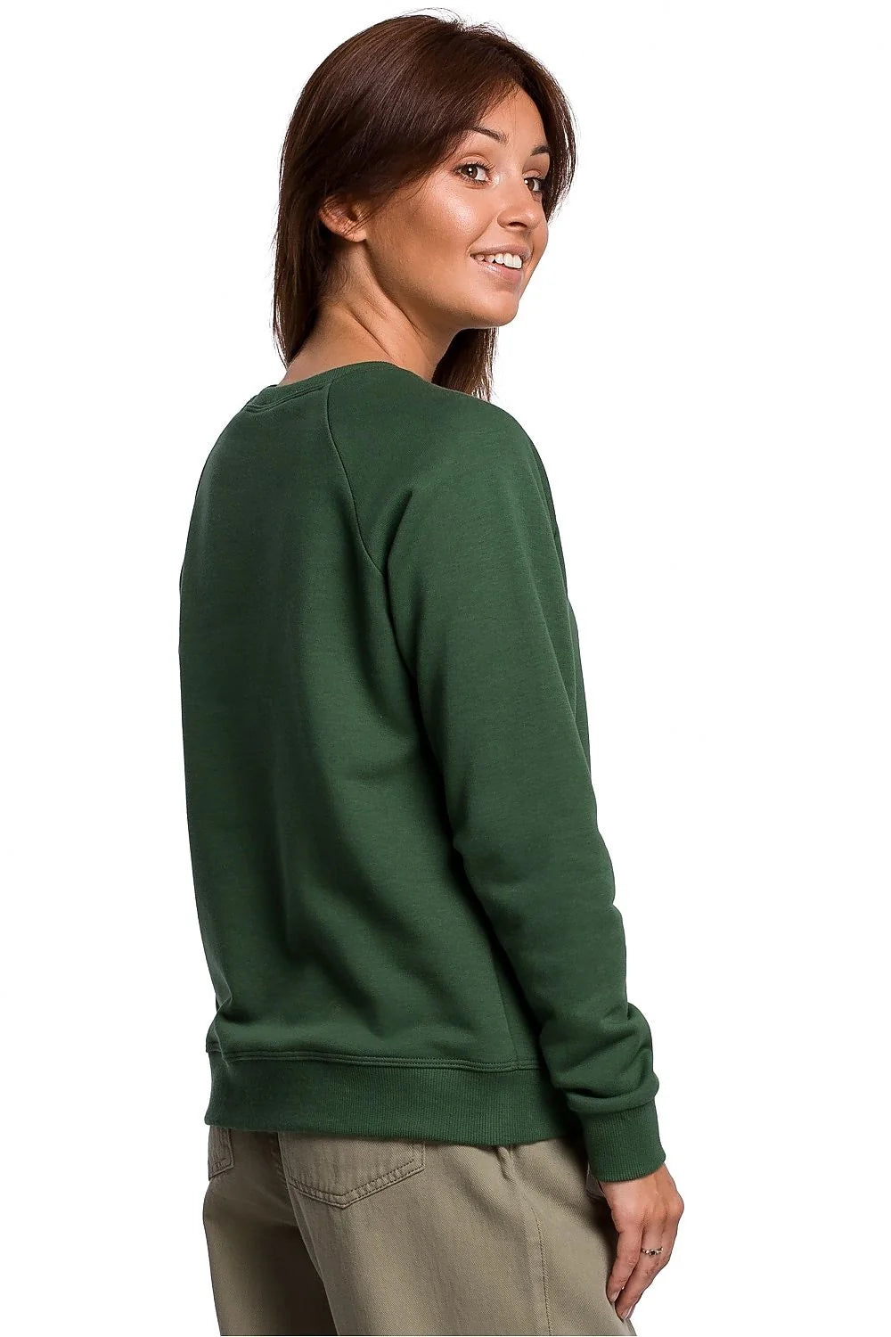 Sweatshirt Be Wear pour femme, design artistique, couleur noire, coupe droite, manches longues, tissu coton polyester, confort et style urbain