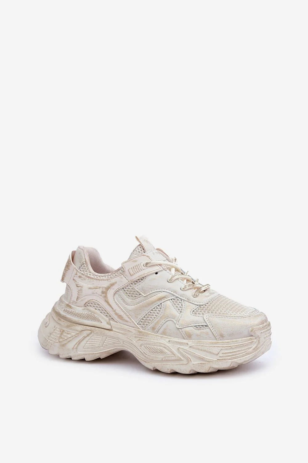 Chaussures de sport pour femmes en simili cuir, style moderne, couleur crème, confort optimal, parfaites pour les tenues décontractées