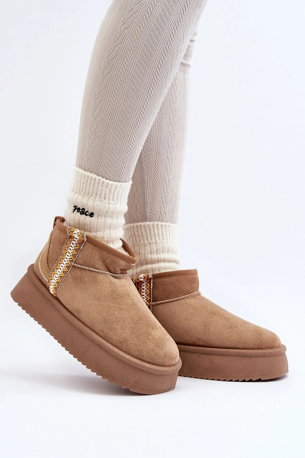 Bottes de neige femmes design moderne minimaliste cuir suédé fourrure hauteur tige 8 cm plateforme 4.5 cm occasions ville casual