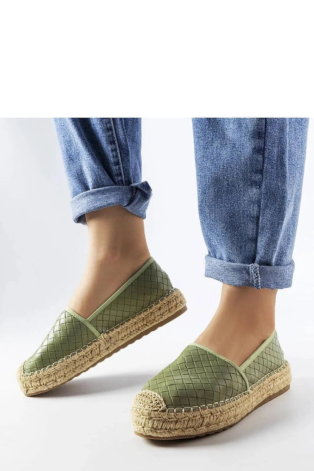 Esparadrille Solea pour femme vert tissé été confortable style élégant chaussure décontractée tige basse coupe arrondie Geoffrey
