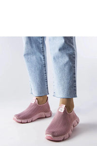 Chaussures de sport basses pour femmes style slip-on maille respirante rose pâle semelle amortie confortable