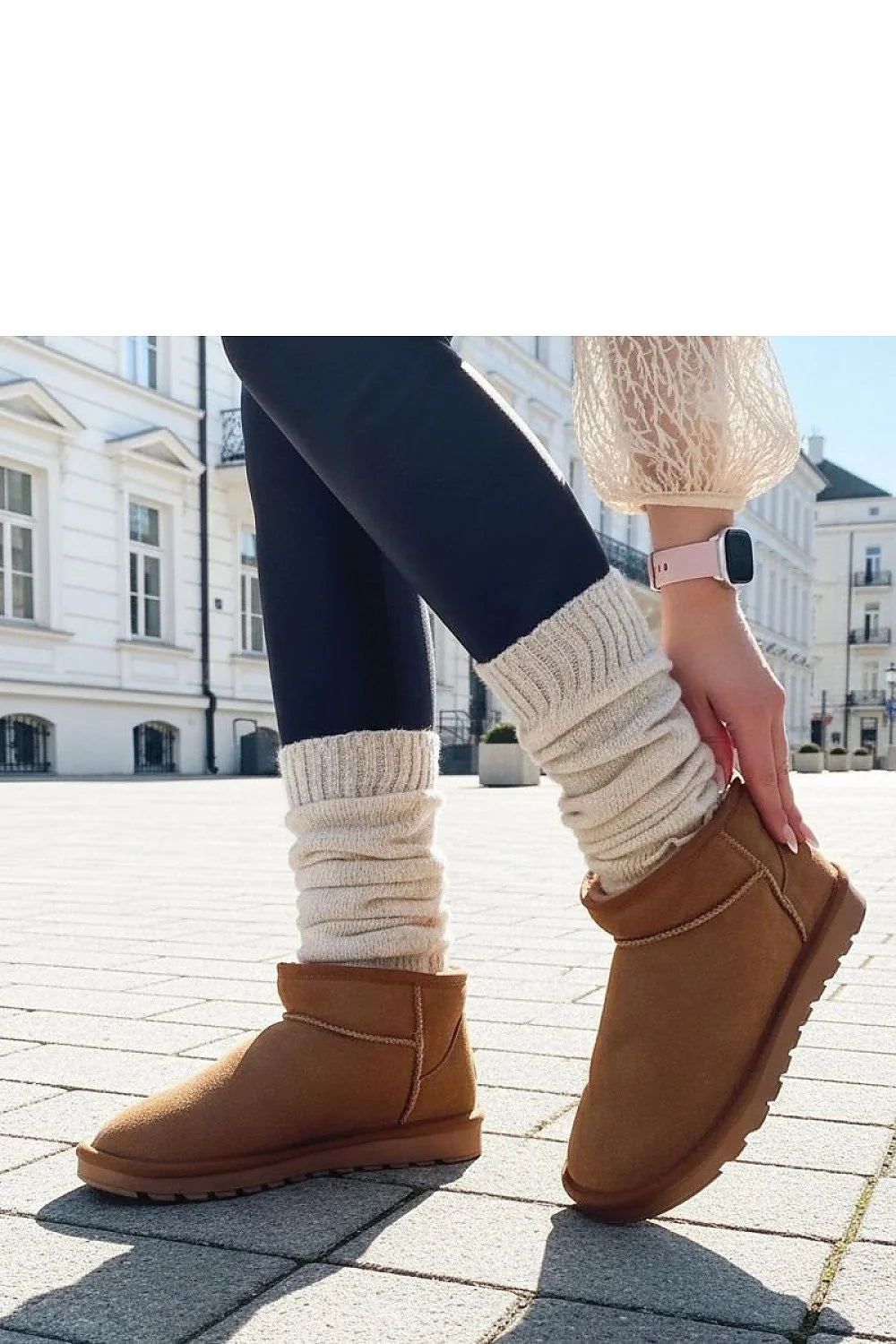 bottes neige femme Gemre Matilda marron suédé cuir naturel fourrure doublée chaude antidérapante semelle crantée cheville slipon cocooning