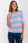 Pull rayures femme, style décontracté, coupe ample, encolure bateau, manches 3/4, maille douce, confortable, mode italienne, polyamide, acrylique, laine