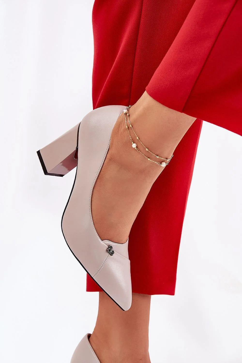 Escarpins talon large Step in style Vinceza cuir écologique bout pointu confort élégance femmes robes jupes occasionnels