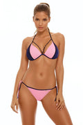 Maillot de bain deux pièces Marko femme plage piscine style moderne vibrant rose bleu marine coupe ajustable confortable