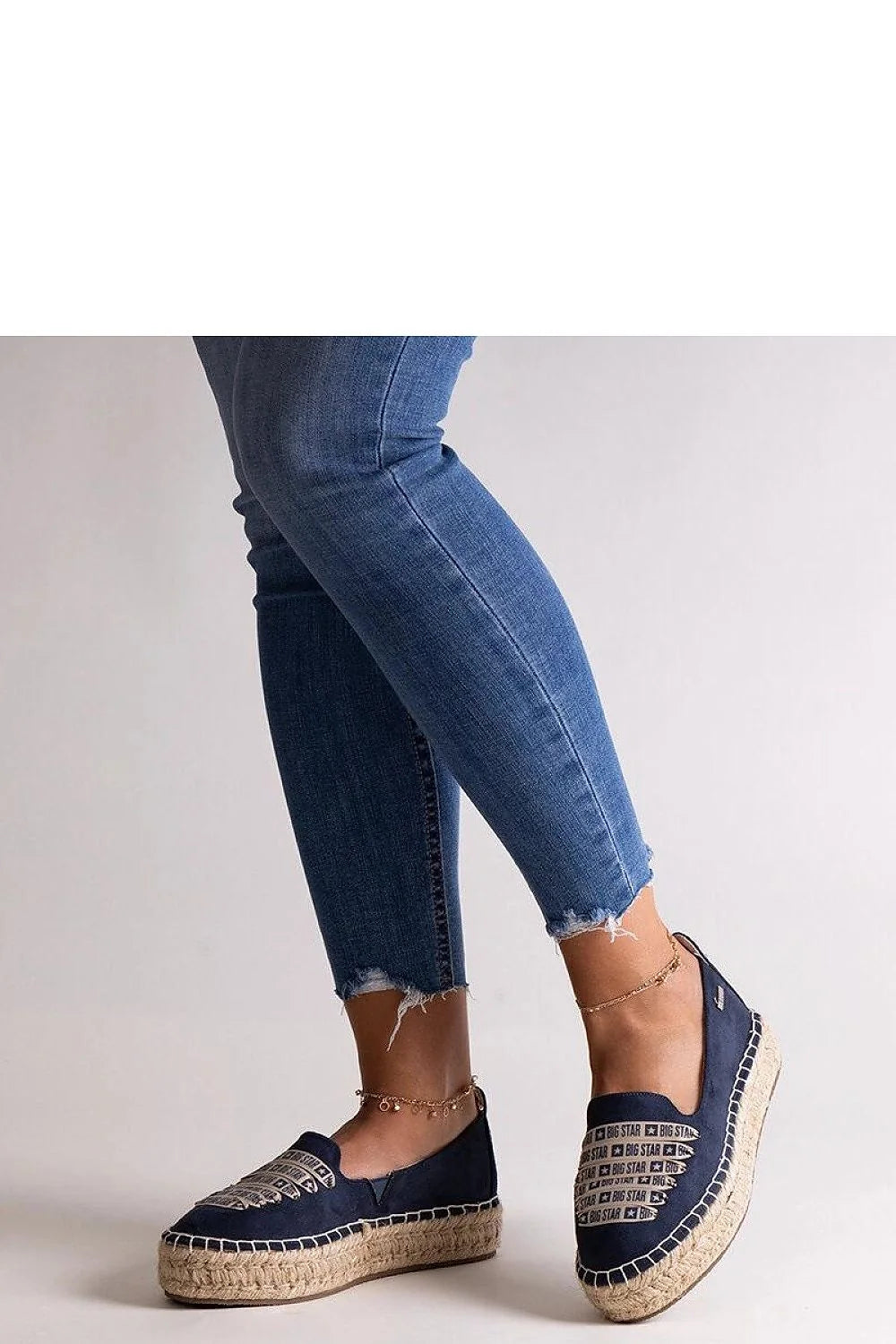 Espadrilles pour femme style décontracté semelle corde tressée bleu marine BIG STAR confortable été sandales mode