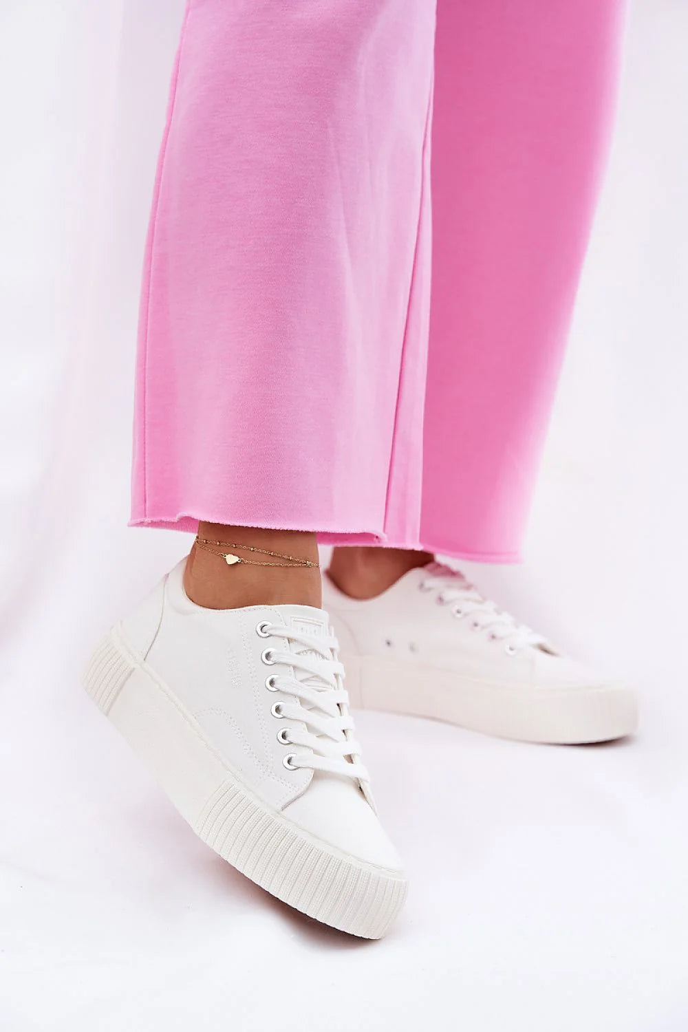 Baskets Step in style femmes style confort plateforme élégance urbain casual Blanc Rose Big Star mode tendance collection 2023