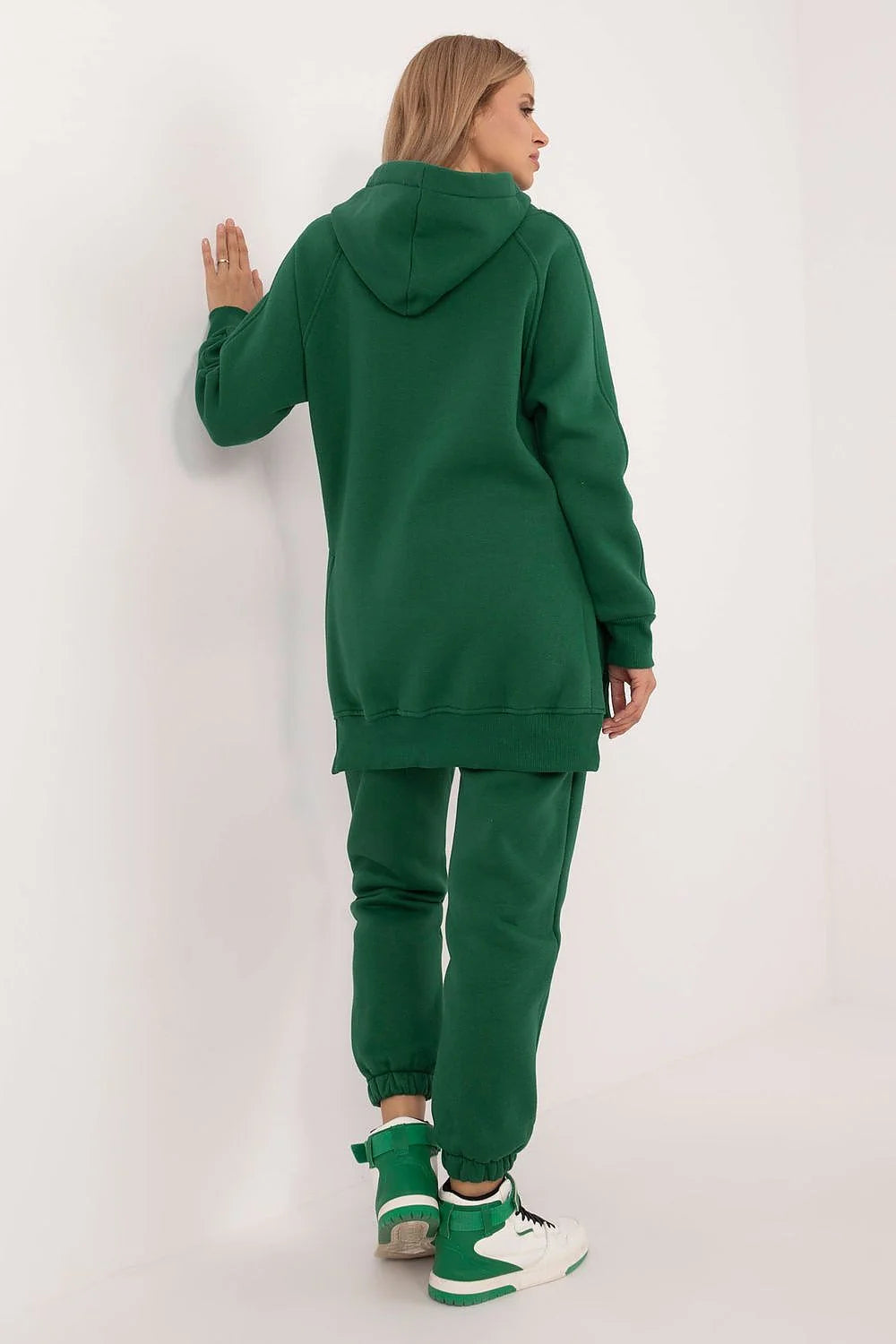 Ensemble sweat-shirt et pantalon de jogging femme style décontracté vert coton confortable ajusté taille élastiquée occasion quotidienne sport