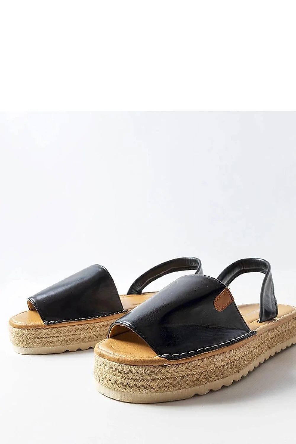 Espadrilles pour femmes plateforme cuir noir été design épuré sandales ouvertes occasionnelles style moderne