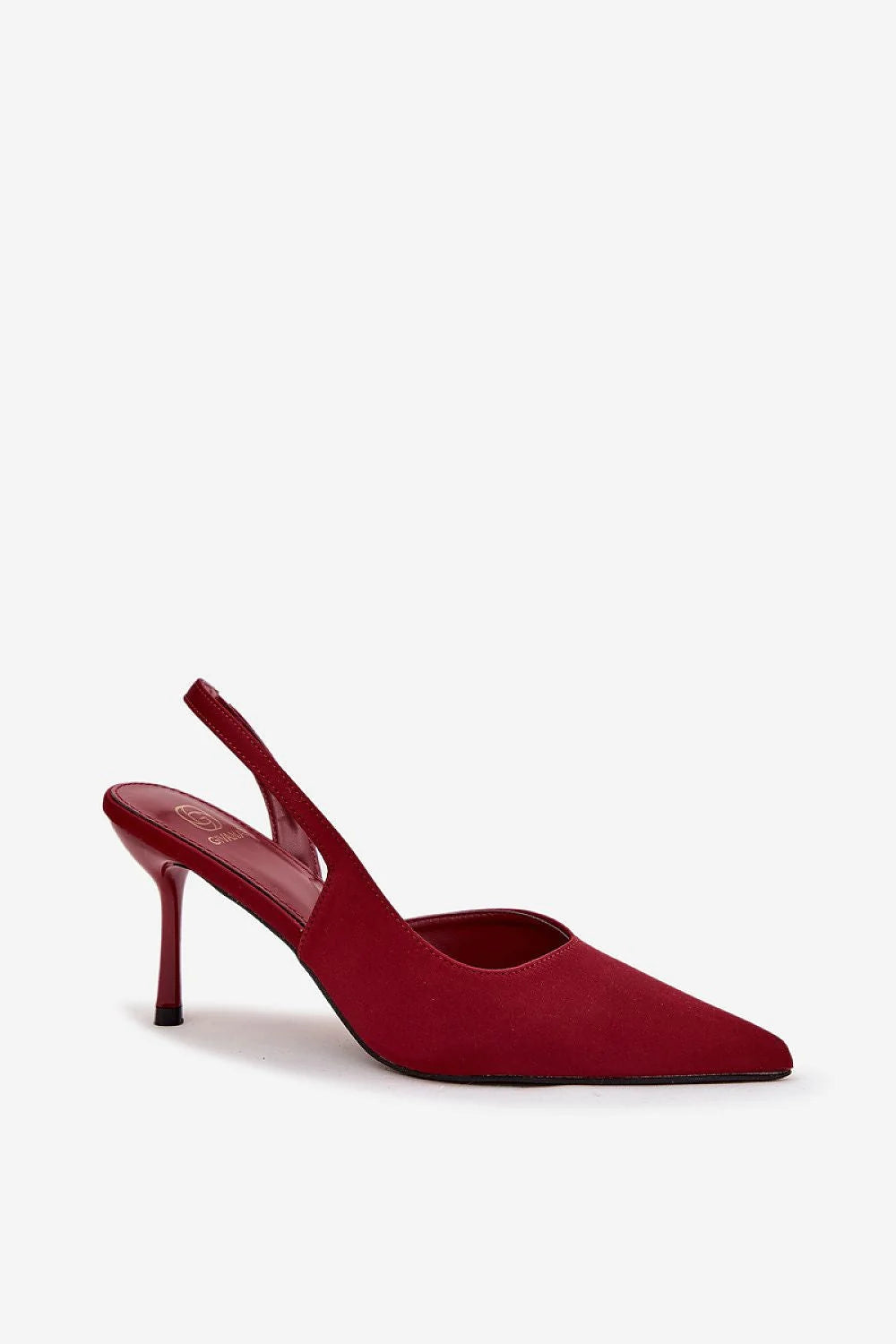 escarpins femme bordeaux satinés bout pointu slingback bride arrière fine talon aiguille élancé soirée cocktail habillé