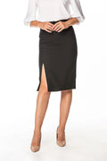 Jupe crayon élégante pour femme en polyester et élasthanne, fente latérale, fermeture dissimulée, disponible en plusieurs tailles