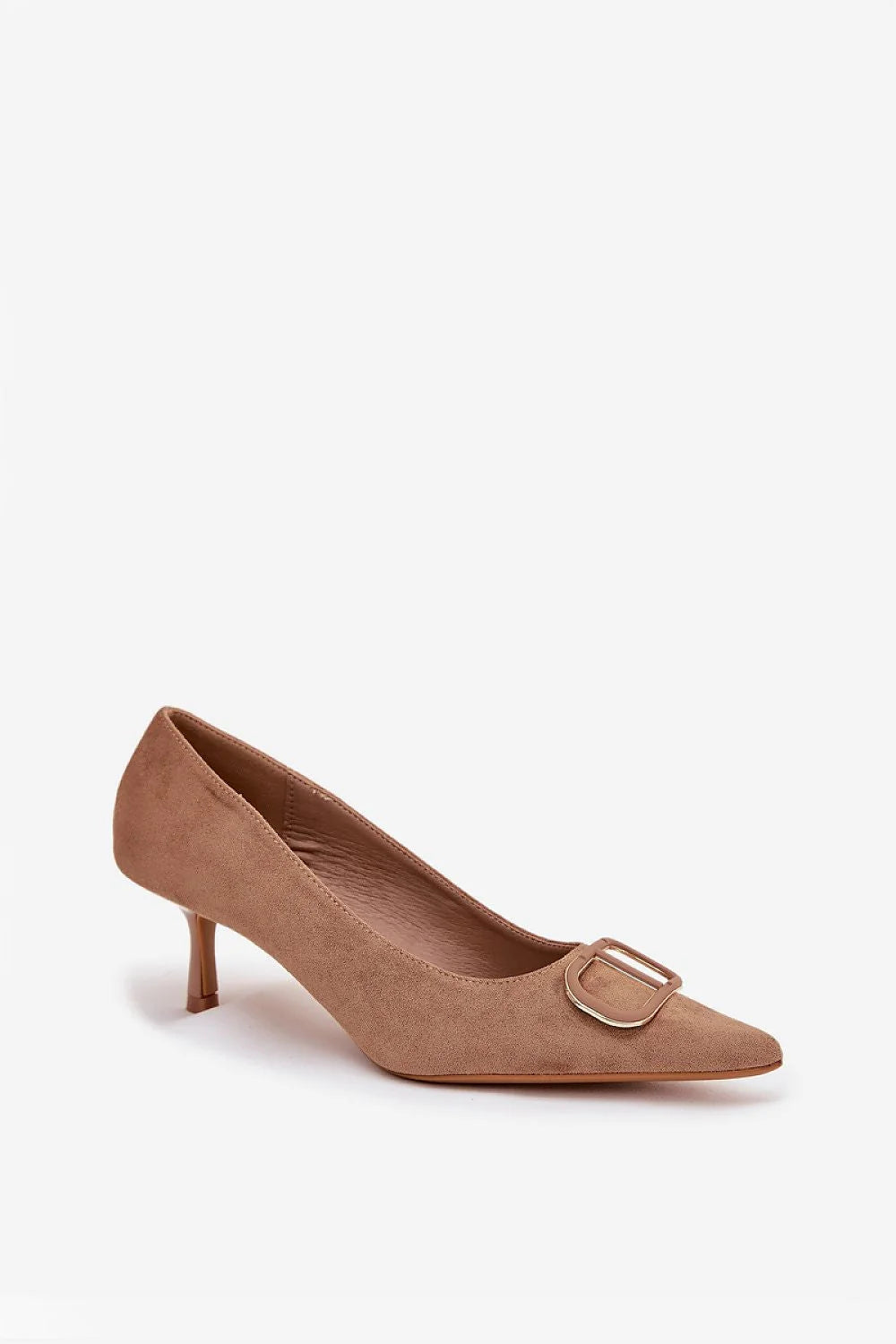 escarpins femmes suédine écologique bout pointu silhouette affinée détail décoratif accent élégant talon stable fin sophistiqué