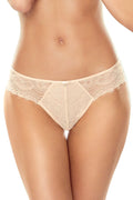 Culottes en dentelle fine nude taille basse motifs floraux satin bow bijou ornamental femmes