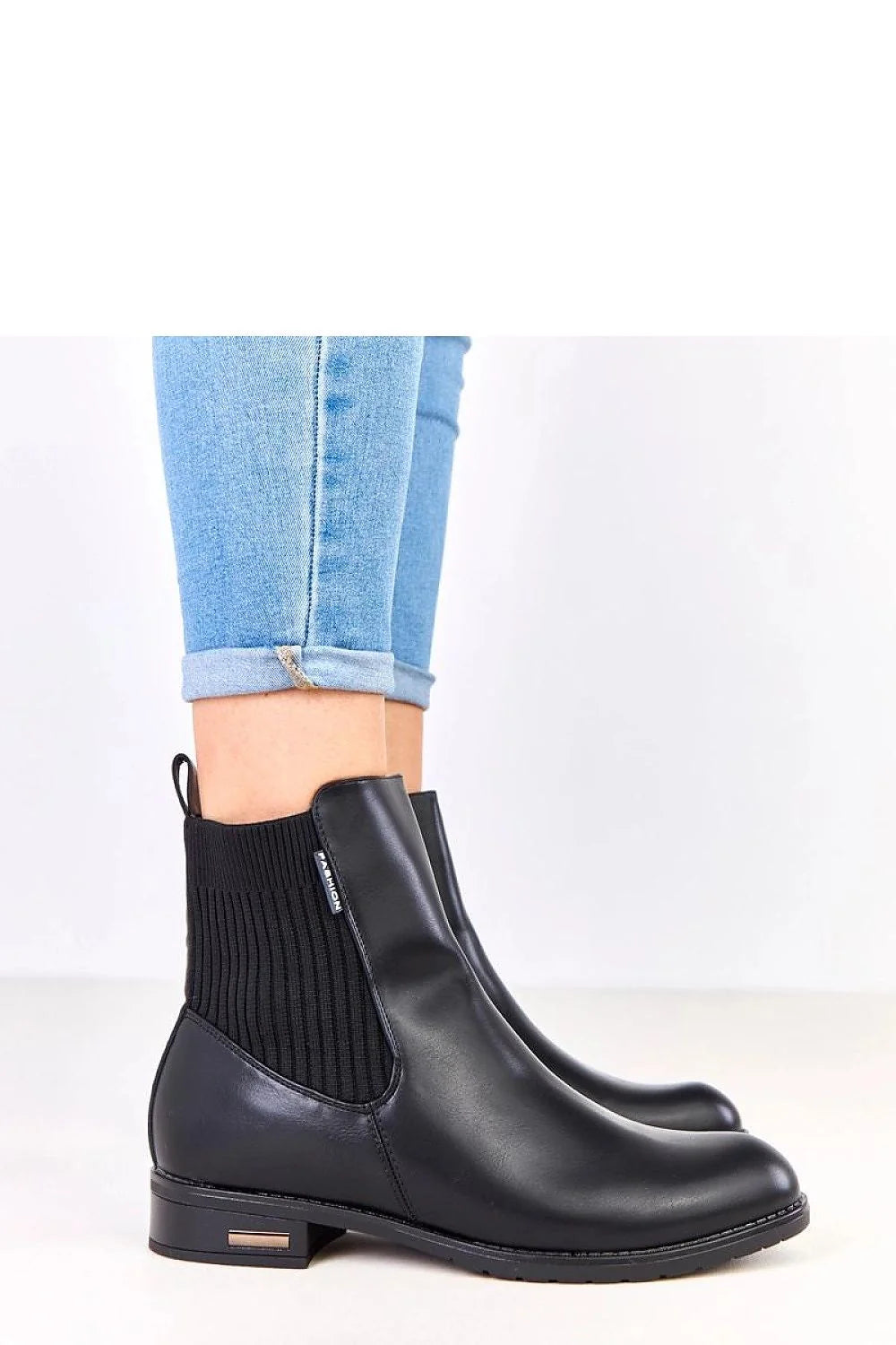 bottines chelsea femme mi cheville noir cuir artificiel haute qualité bout rond talon bas 3cm empiècement élastique côtelé fermeture éclair