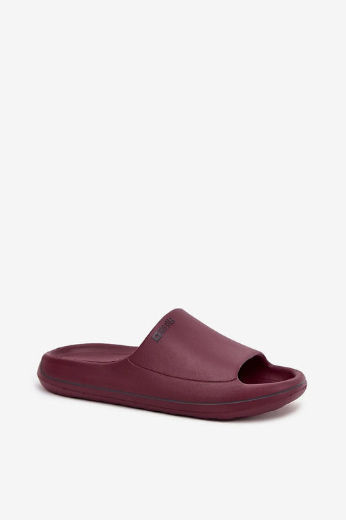 BigStar claquettes femme bordeaux profond empeigne large mousse EVA mat semelle épaisse profilée amortissante antidérapante imperméable légère plateforme 3cm