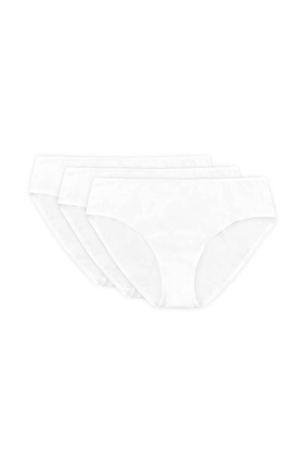 lot trois culottes coton jersey doux elasthanne ceinture elastique mihaute bikini blanche couvrance moyenne confortable quotidien règles oekotex polonaise