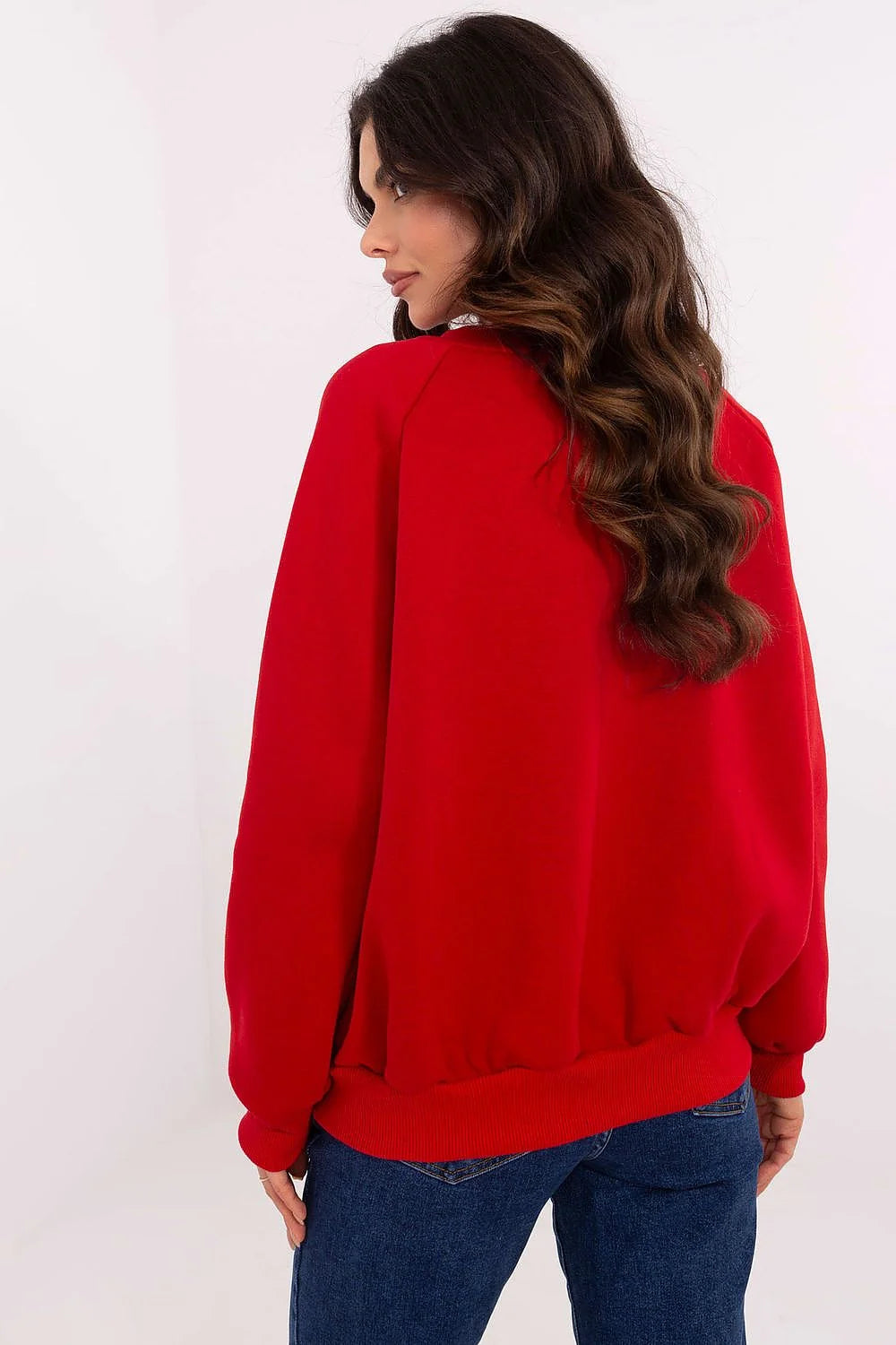 Sweatshirt femme col rond style universitaire manches longues coupe décontractée Carolina lettrage blanc