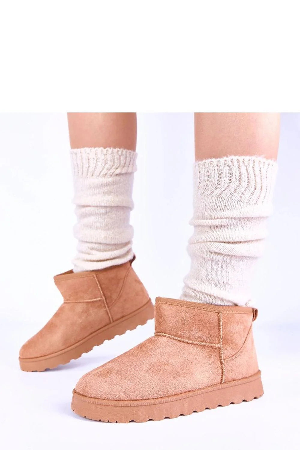 bottes neige brunes fourrure doublées Roelle Gemre femme suédine cheville bout rond semelle plateforme crantée caoutchouc isolation thermique